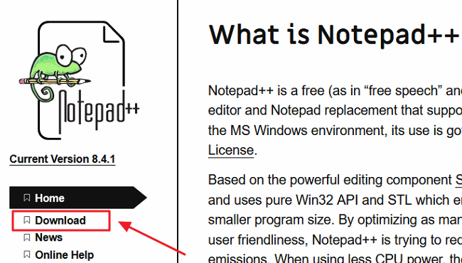 Notepad++公式サイト